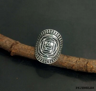 925 Sterling Silver Silver DESIGNER VASTUSHATRA Ring Jewelry US Size 8 R-798 - Image 1 of 4