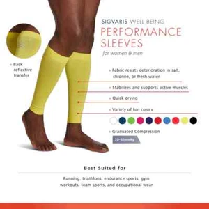 Sigvaris Performance Calf Sleeves Men Women Unisex 20-30 Compression Size Color - Picture 1 of 29