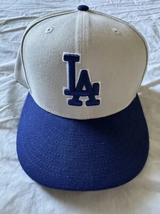 MLB New Era LA Dodgers Seven Times World Series Champions Hat Gray/Blue 7 1/4 - Picture 1 of 6