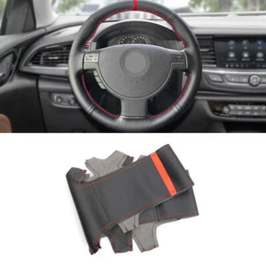 RED BAR Steering Wheel Leather Cover For Holden Barina 01-05 Combo 04-12 Tigra - Picture 1 of 9