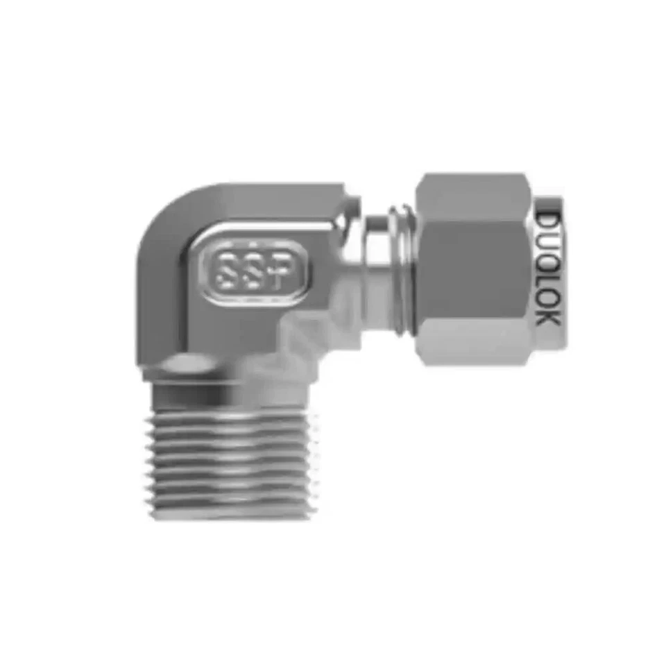 10 NEW SSP ISSD6ME4 Duolok Male Elbow Tube Fitting 3/8" OD x 1/4" MNPT 316SS - Image 1 of 1
