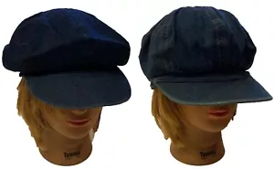 Cappello Jean 100% Cotone Donna Cadetto Newsboy Moda Tela Tela - Foto 1 di 6