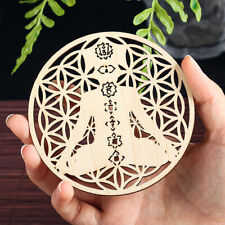 5PC Skeletonized 7 Chakra Spiritual Intake Wood Chip Craft Laser Cut Artwork