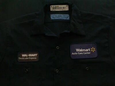 Walmart Auto Care Center Employee Work Uniform Shirt Blue Men's Large - Image 1 of 2