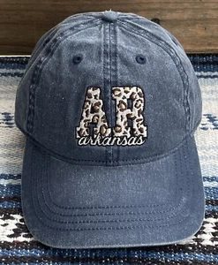 ✅NEW! Leopard AR Arkansas Blue Denim Hat Cap  ONE SIZE Adjustable Back Strap ~ ~ - Picture 1 of 8
