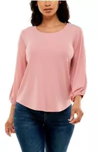 Adrienne Vittadini Womens 3/4 slit sleeve blouse w/ jewel shoulders, size 2X - Picture 1 of 15