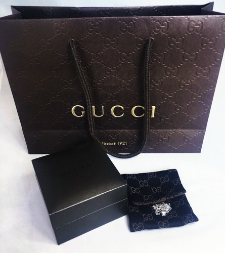 GUCCI Collana Ciondolo Taglio Principessa Oro Bianco 18k Diamante Quadrato Principessa Made in Italy
