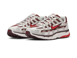 Nike P-6000 Oscuro Flequillo Rojo Fuego Zapatillas Zapatos Plata Sport 49.5US - Imagen 1 de 8