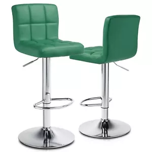 Kitchen Bar Stools Set of 2 PU Leather Counter Height Barstools Swivel Bar Chair - Picture 1 of 10