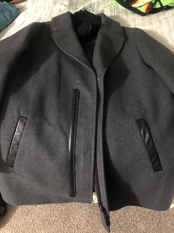 Abrigo de vestir gris nuevo de lana Mackage para hombre talla 44 Foto 1 de 4
