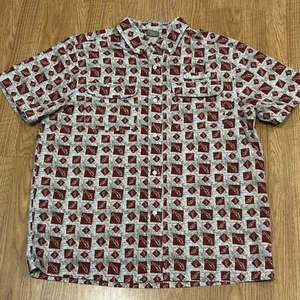 Great Northwest Shirt Men Large POLYESTER Fish S/S FISHING Vented Hiking Button - Picture 1 of 11