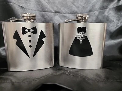 全新 Bride and Groom 不锈钢烧瓶套装 — 第 1/4 张图片