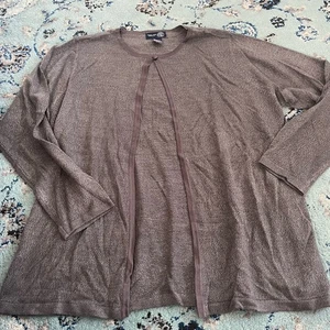 Venezia Jeans Sweater Womans 14/16 Gray One Button Open Front Cardigan VTG Y2K - Picture 1 of 4