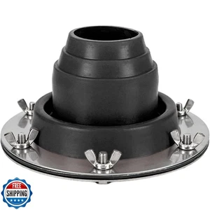 Tent Stove Jack Kit - Silicone Pipe Boot, Black High-Temp Flue Flashing - Picture 1 of 5