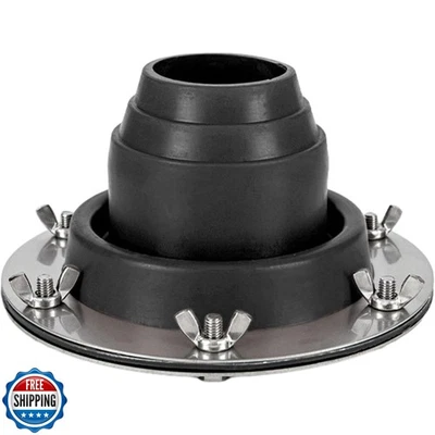 Tent Stove Jack Kit - Silicone Pipe Boot, Black High-Temp Flue Flashing - Image 1 of 4