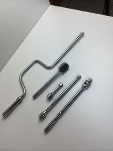 Vintage PAR-X 3/8” Ratchet, 2 Extensions, Speed Brace & Breaker Bar Set - Picture 1 of 24