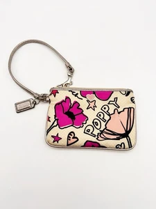 Coach Poppy Wristlet - Limited Edition Kyra Pop Art Pink Floral & Metallic Trim - Bild 1 von 6