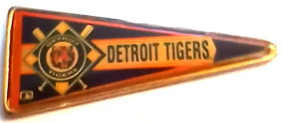 Tigers Pins RARE RETIRED Detroit Tigers Pin 1990's Style Classic MLB Pennant Pin - Image 1 of 3
