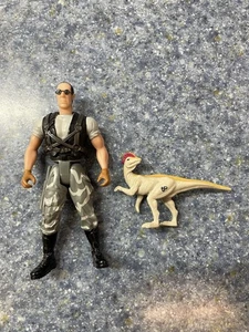 Figurine vintage 1997 Jurassic Park mondo perduto Ajay Sidhu e Parasaurolophus rare - Foto 1 di 7