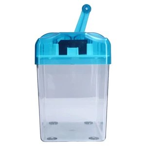 Mini Manual Shredder Blue ABS Space Saving Easy Fully Transparent Nonslip - Picture 1 of 12