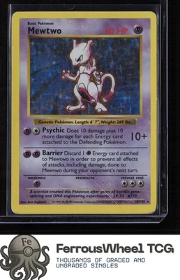Mewtwo 010/102 - Base Set (Shadowless) - (HP-/DMG) - Image 1 of 2