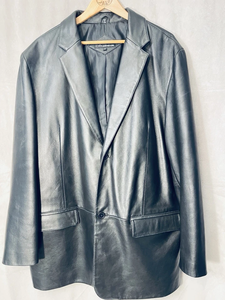 Jones New York City Leather Jacket Blazer Big & Tall Sports Coat Men’s Sz 48 L - Image 1 of 4