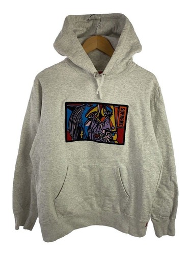 Felpa Supreme con cappuccio M cotone bianco usata