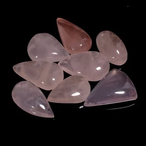 129 Ct. Natural Rose Quartz Cabochon Loose Gemstone Pendant Making 19X11 25X18mm - Picture 1 of 2
