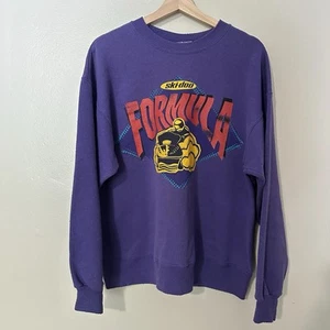 Felpa girocollo viola vintage Ski-Doo Formula taglia L SD sportiva made in USA - Foto 1 di 6