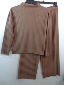 Bailey 44 2-teiliges Set Damen M braun Oberteil & Hose Plissee Langarm Stehkragen - Bild 1 von 17