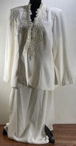 VINTAGE ❤️ White cream karen Millen Size 20 blazer/ Dress Combo - Picture 1 of 24