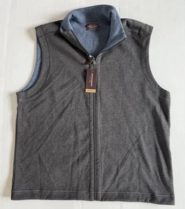 Men’s Johnston & Murphy Reversible Solid Vest Charcoal And Blue Large NWT - Picture 1 of 7