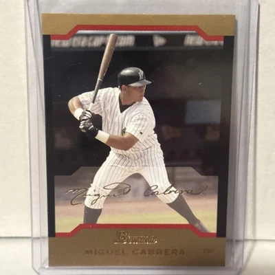 Bowman 2004 "Gold", #61, Miguel Cabrera, Marlins de Florida, Salón de la fama Foto 1 de 2