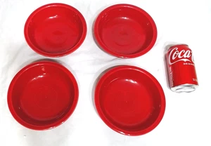 VINTAGE FIESTA WARE KIRSCHROTE SCHÜSSELN 7" SET 4, MÜSLI ODER SUPPE FASST 16 OZ, USA - Bild 1 von 6