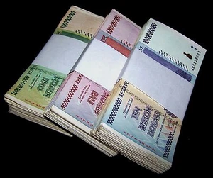 75 x Zimbabwe banknotes-25 x 1,5,&10 Billion Dollars-paper currency 1/4 bundles - Picture 1 of 3