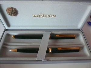 LOTE INOXCROM RIVIERA NEGRO GOLD ELECTROPLATED 24 KTS + CAJA PLASTICO NEGRO - Imagen 1 de 6