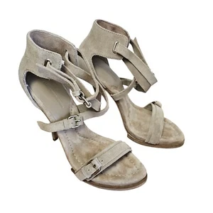 Alexander Wang Stella Nude Suede Heels Size 37 Designer Dust Bag Box Stiletto - Imagen 1 de 20