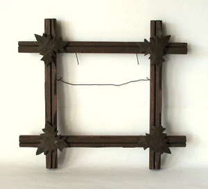 Antiker Tramp Art Stil Bilderrahmen Americana Volkskunst Landhaus Landhaus - Bild 1 von 5