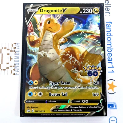 Dragonite V Black Star Promo card SWSH235 Sword & Shield Pokemon Go 2022 - Image 1 of 4