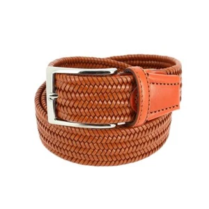 Tony & Paul. Ceinture tressée. TRESSIA, Cuir. Miel et orangé. Uni. FABRIQUE EN I - Imagen 1 de 16