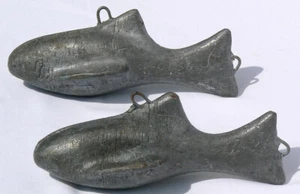 2 lead fish figural downriggers from a Lake Michigan fishing boat - Picture 1 of 10
