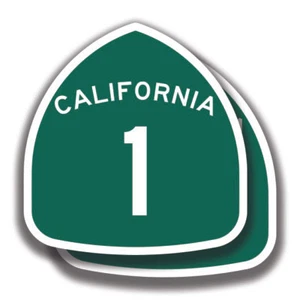 CALIFORNIA STATE ROUTE 1 STICKER 2 Decals Road Sign Bogo Highway Pacific Highway - Picture 1 of 1