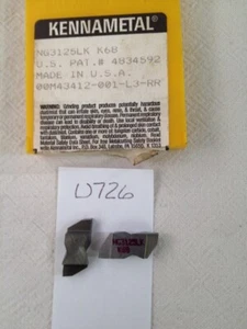 4 NEW KENNAMETAL NG 3125LK TOP NOTCH GROOVING CARBIDE INSERTS GR: K68 USA -U726- - Picture 1 of 1