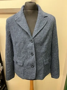 LL Bean Blue Wool Blazer Large 23” - Picture 1 of 6