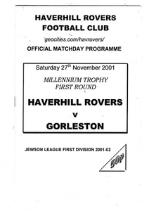 HAVERHILL ROVERS V GORLESTON MILLENNIUM TROPHY 27.11.2001 - Bild 1 von 1