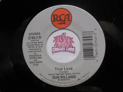 DON WILLIAMS: True Love / Learn To Let It Go, 45 RPM VG (S6) - Image 1 of 2