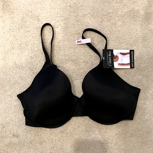 Bali BHs Damen Schwarz Top T-Shirt Glatt BH Größe 34D Polyester Neu mit Etikett - Bild 1 von 4