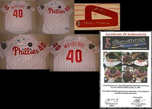JOHN MAYBERRY JR SIGNED PHILLIES ROOKIE JERSEY INSCR 1ST MLB HR 5-23-09 W/COA - Picture 1 of 1