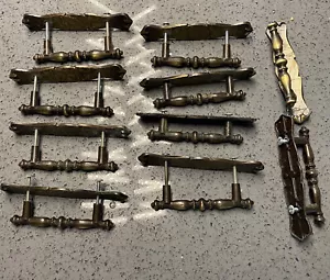 Lote 10 Carro Amerock 176 1971 Latón Martillado Tirador Manija/Placa Trasera 3" Centro - Imagen 1 de 5