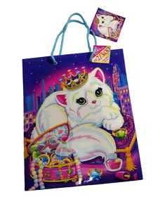 Vintage Lisa Frank PURRSCILLA weiße Katze Kätzchen GESCHENKTÜTE + Original Einzelhandelsetikett! - Bild 1 von 4